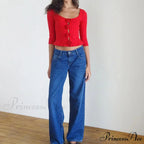 3D Rosette Front Hollow Out Retro Half Sleeve Sophisticated Woman Slim Fit Y2K Crop Top