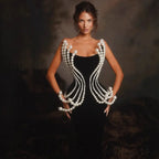 3D Shiny Strapless Bandage Prom Dress