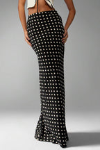 Slim Fit Polka Dot Midi Skirt