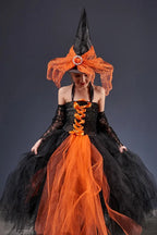 Witch Tulle Maxi Dress Kid Halloween Costume