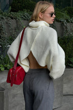 High Neck Loose Fit Knit Sweater