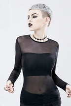 Gothic See-Through Mesh Knit Top