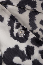 Chiffon Leopard Print Peter Pan Collar Mini Dress