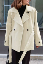 Belted Collared Loose Fit Jacket