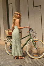 Spaghetti Strap Backless Knit Bodycon Boho Dress