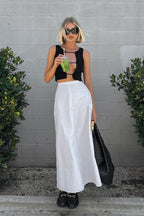 French Style High Waist Straight Midi Skirt