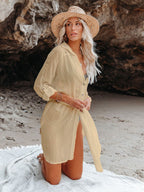 Textured Beach Cover Up Blouse