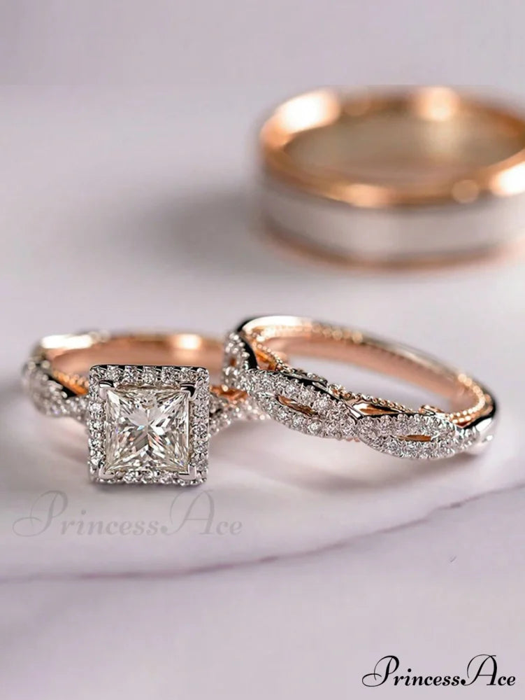 3pcs/set Cubic Zirconia Decor Ring
