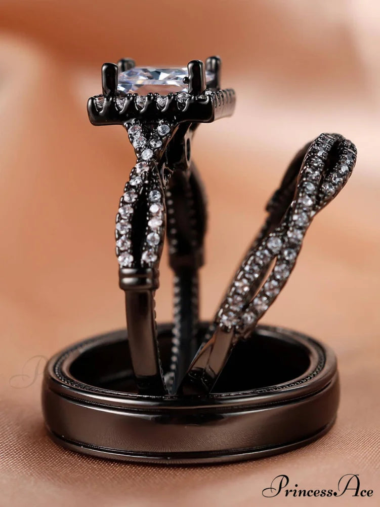 3pcs/set Cubic Zirconia Decor Ring