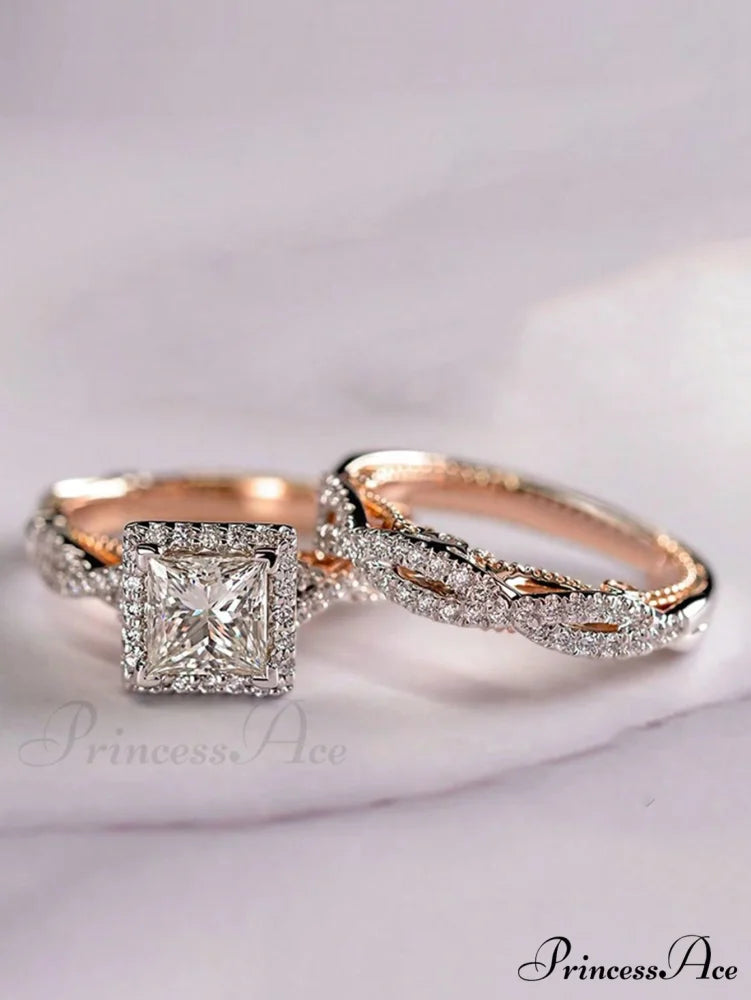 3pcs/set Cubic Zirconia Decor Ring