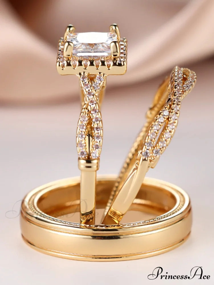 3pcs/set Cubic Zirconia Decor Ring