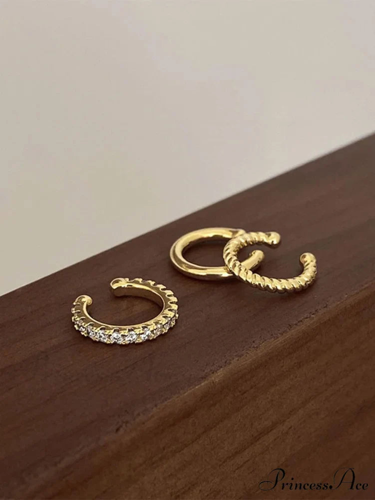 3pcs/set Fashion Zinc Alloy Textured Earrings
