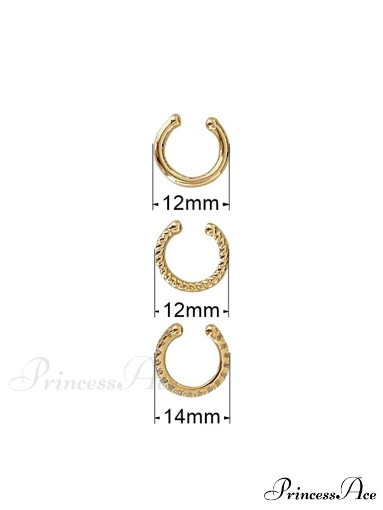 3pcs/set Fashion Zinc Alloy Textured Earrings