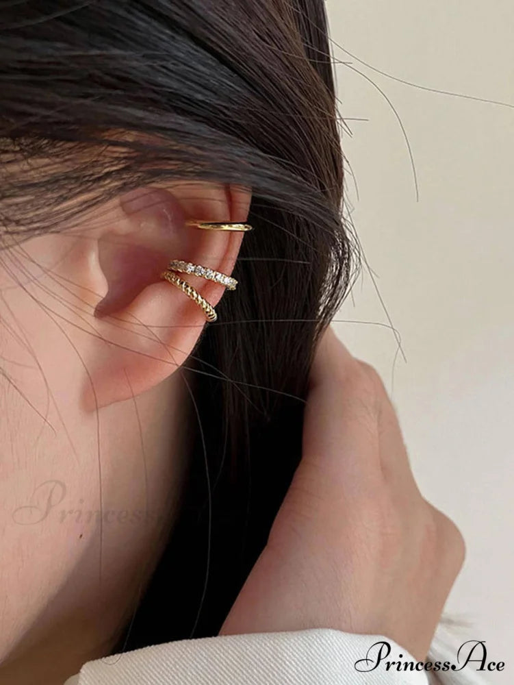 3pcs/set Fashion Zinc Alloy Textured Earrings