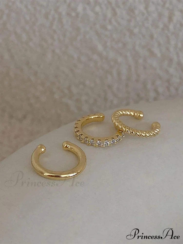 3pcs/set Fashion Zinc Alloy Textured Earrings