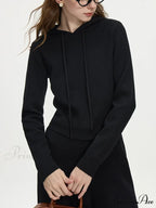 4.1% Wool  Brief Hooded  Stylish Knitwear Sweater