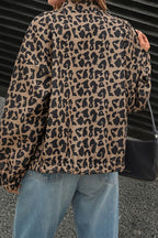 Stylish Brown Leopard Print Coat