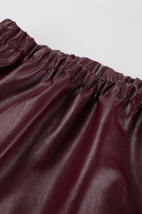 Burgundy Vintage Biker Coat