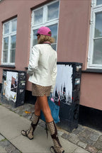 Colorblock Panel Faux Leather Coat