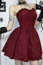 Bustier Waist Jacquard Mini Dress