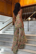 Sexy High Waist Split Floral Dress