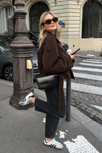 Double Breasted Wool Blend Coat