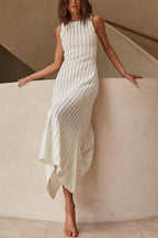 Knit Hollow Sleeveless Beach Boho Dress