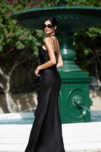 Slim Fit Floral Satin Boho Dress