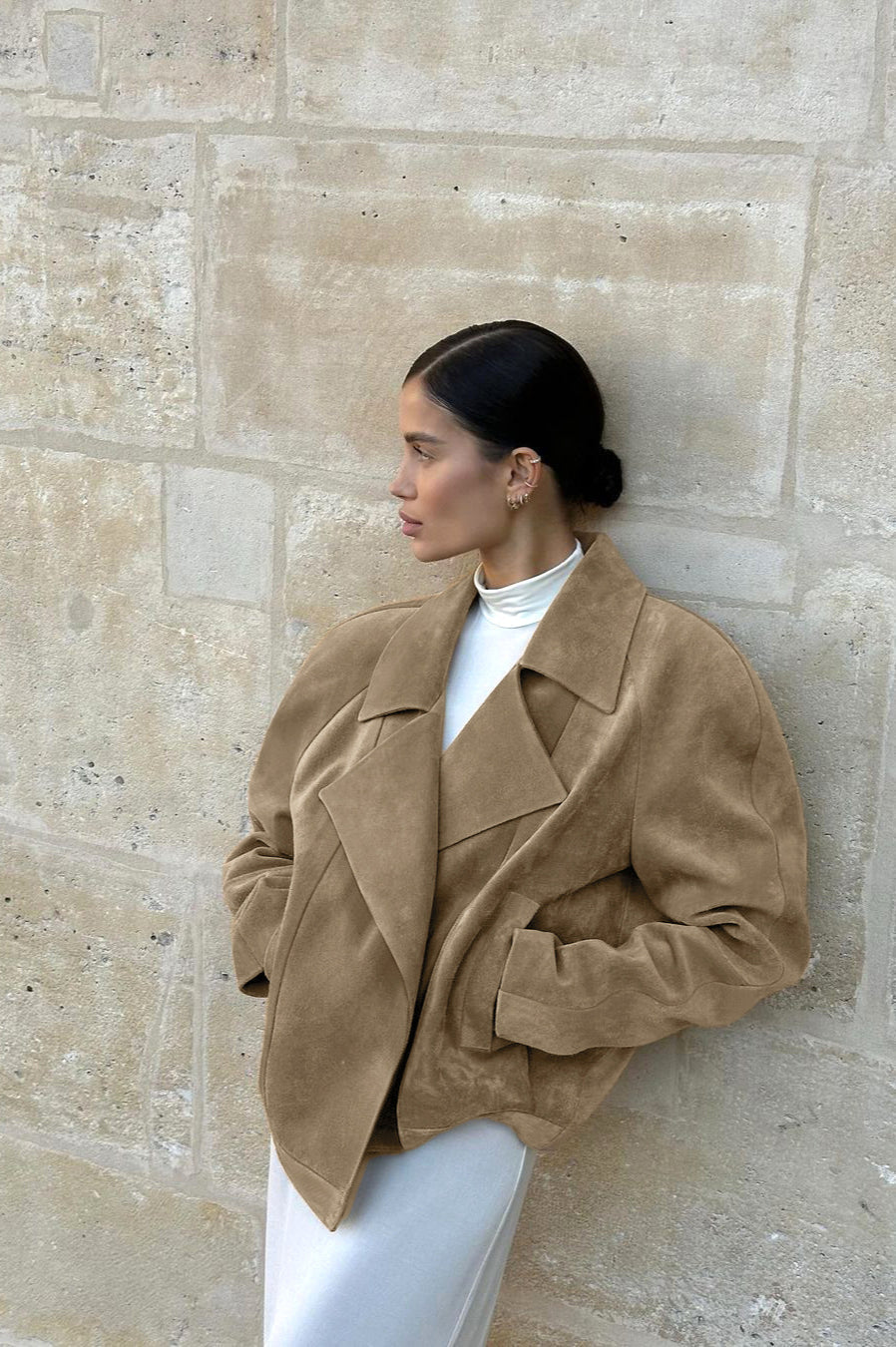 Brown Suede Commuter Coat