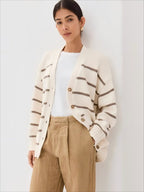Striped Loose Knit Cardigan