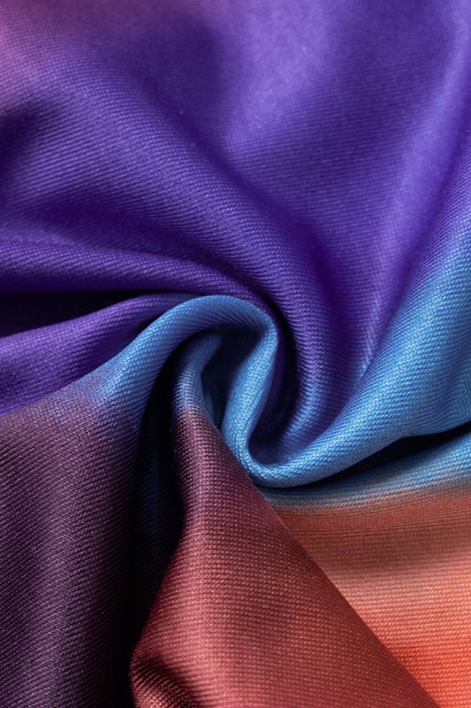 Colorful Ombre Print Strapless Bodycon Maxi Dress