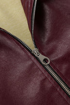 Burgundy Vintage Biker Coat