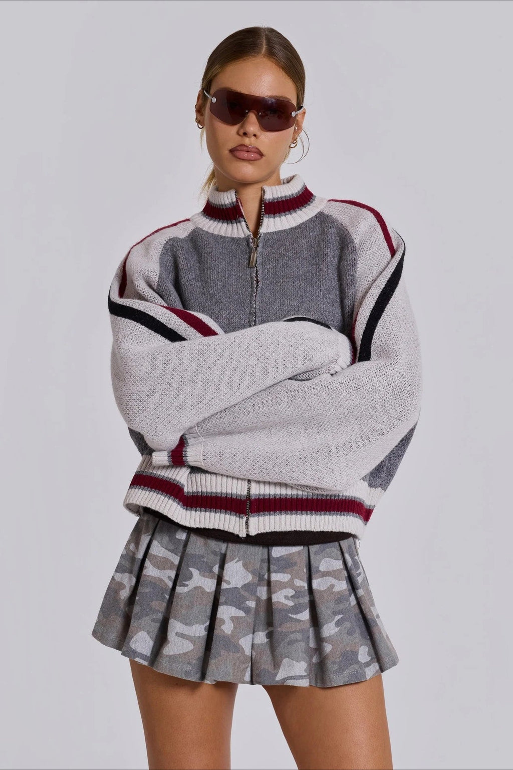 Vintage Letter Knit Cardigan Sweater