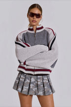 Vintage Letter Knit Cardigan Sweater