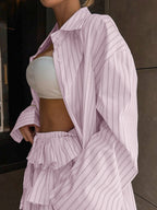 Chic Striped Blouse and Layered Blouse