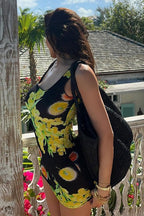 Floral Cami Ruched Bodycon Mini Dress