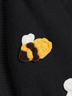 Hand-Embroidered Flower Knit Cardigan