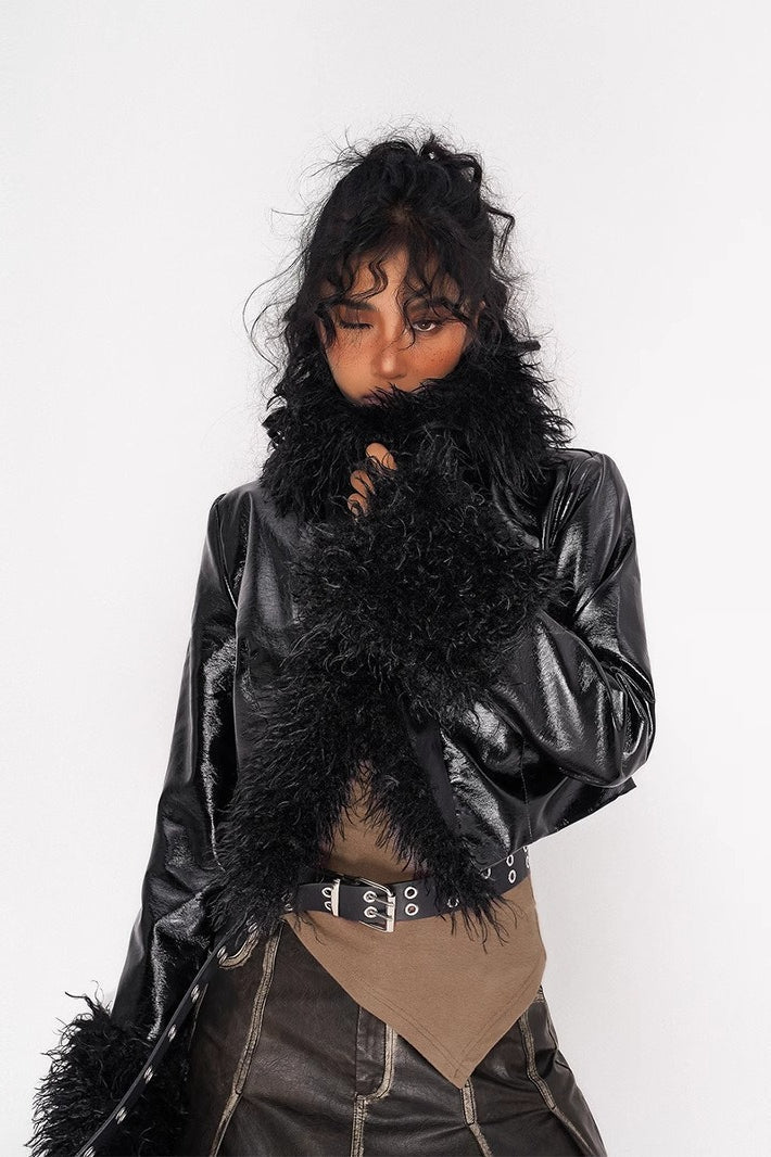 Vintage Style Glossy Jacket Coat