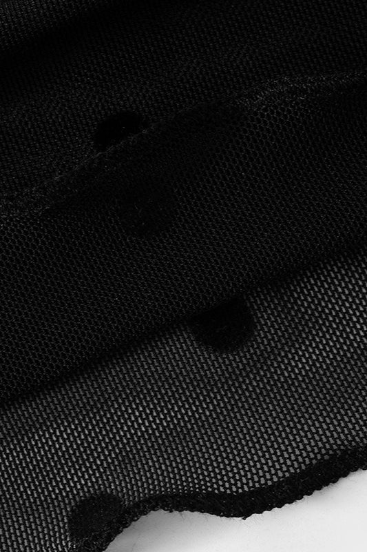 Deep V Lace Polka Dot Blouse