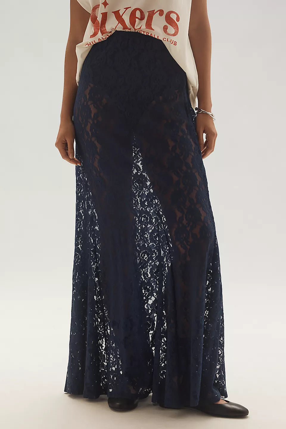Lace Hollow Out Long Skirt