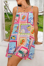 Bohemian Print Sleeveless Boho Dress