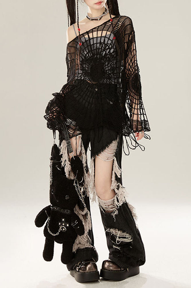 Spider Web Hollow Knit Sweater