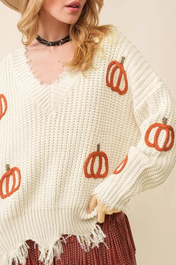 Halloween Drop Shoulder Knit Sweater