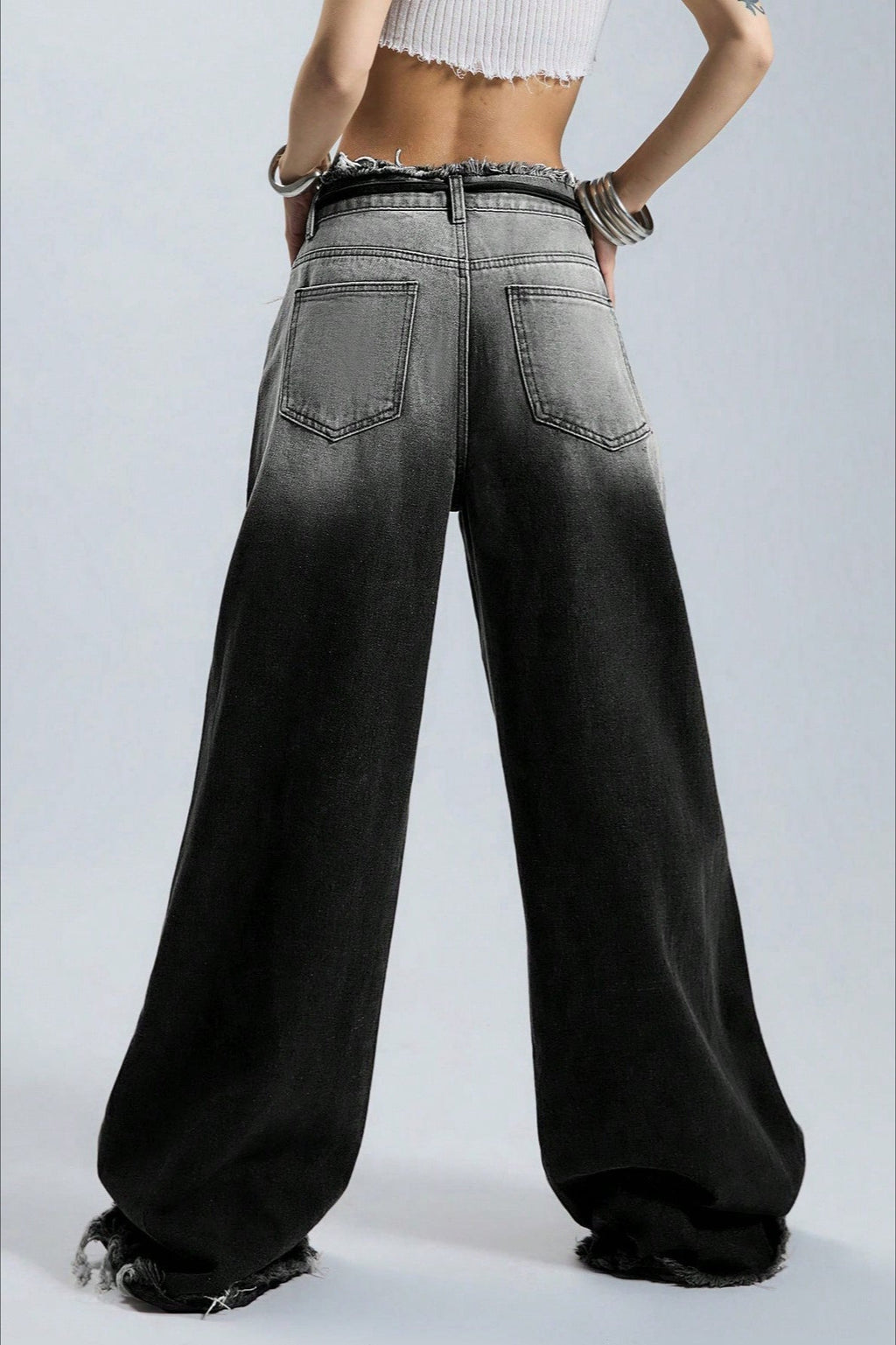 Ombre Low Rise Straight Leg Jeans