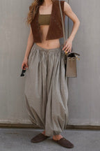 Retro Plaid Loose Fit Bloomers Pants