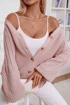 Solid Button Knit Cardigan
