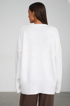 Solid Knit Crew Neck Sweater