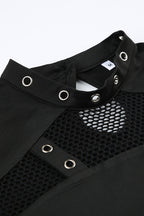 Mesh Panel Cutout Crop T-Shirt