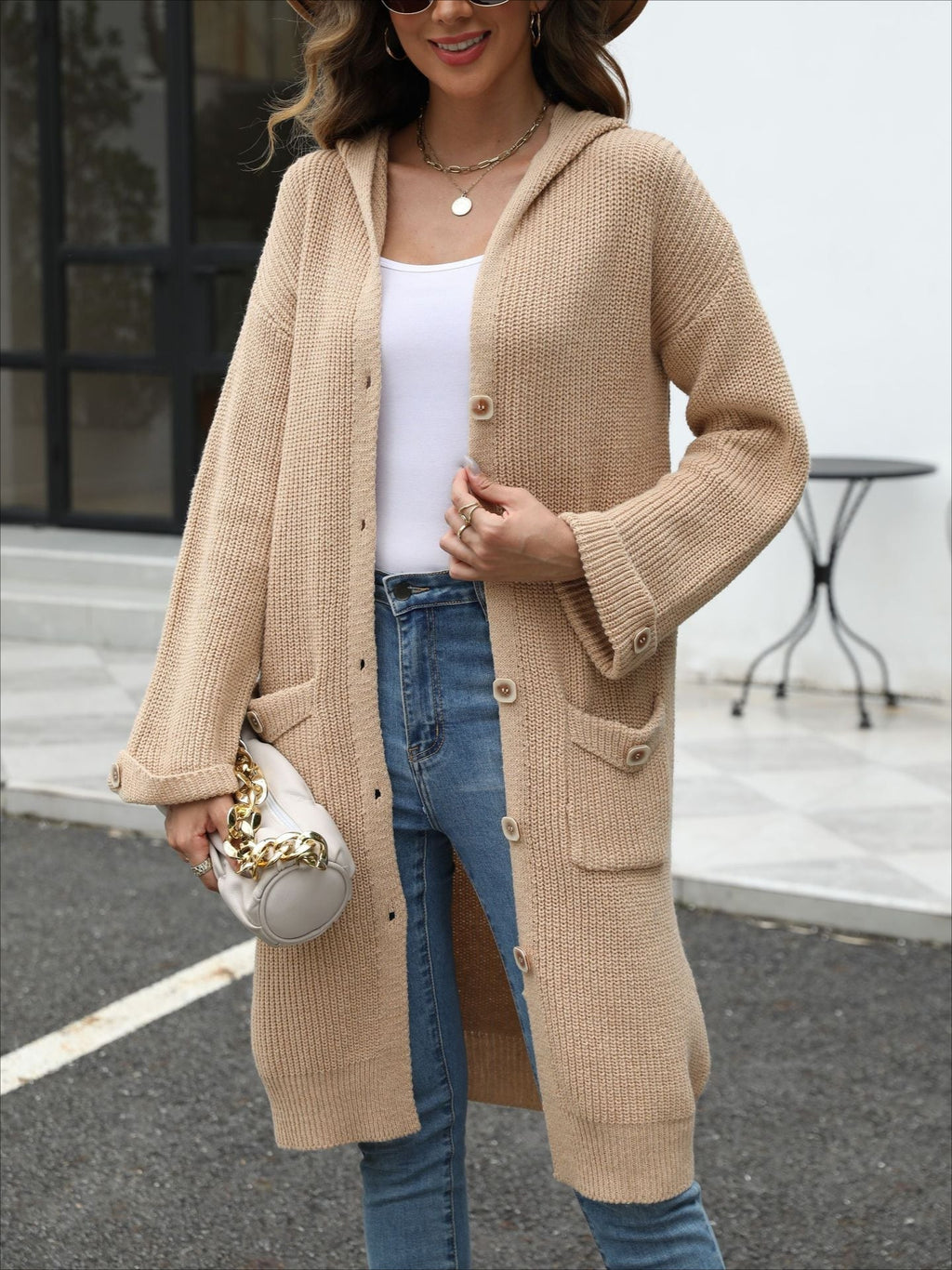 V-Neck Loose Knit Cardigan