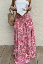 Boho Print A-Line Maxi Skirt